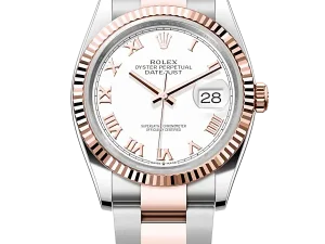 Rolex Datejust 36 Steel & Rose Gold 126231 White Roman Oyster Chronologie