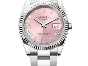 Rolex Datejust 36 Steel & White Gold 126234 Pink VI IX Roman Oyster Chronologie