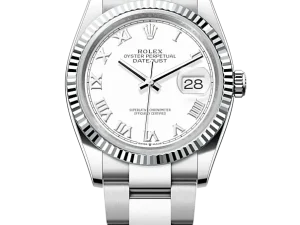 Rolex Datejust 36 Steel & White Gold 126234 White Roman Oyster Chronologie