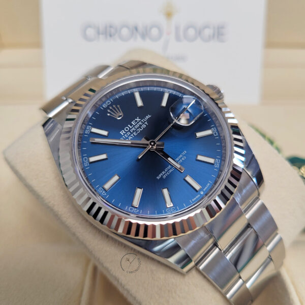Rolex Datejust 41 Steel & White Gold 126334 Blue Index Oyster Chronologie 3