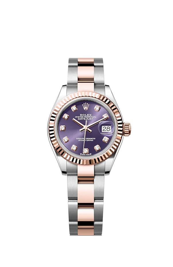Rolex Lady Datejust 28 Steel & Rose Gold 279171 Aubergine Diamond Oyster Chronologie Rolex Lady Datejust 28 Steel & Rose Gold 279171 Aubergine Diamond Oyster Chronologie