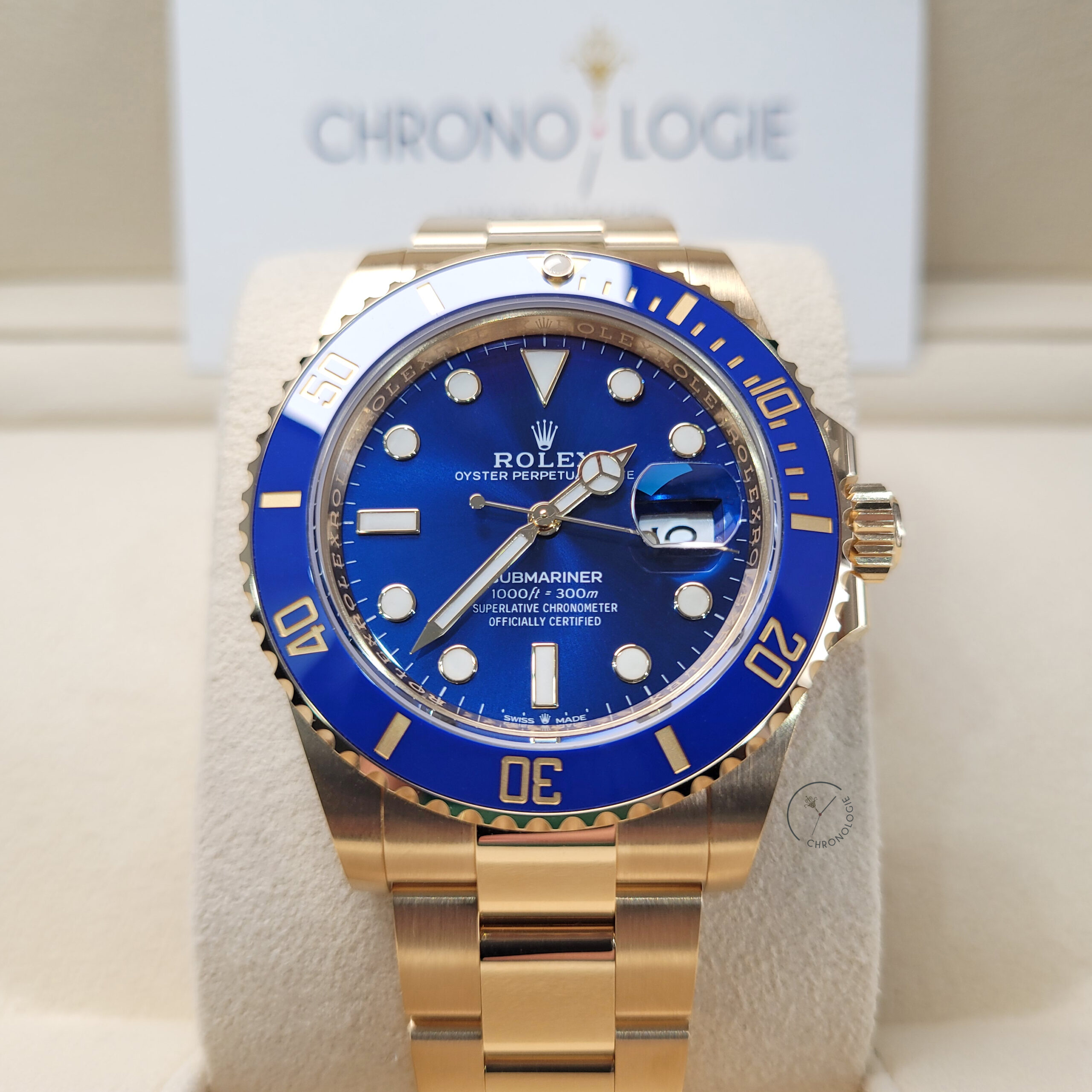 Rolex Submariner Date Yellow Gold Lb Blue Chronologie