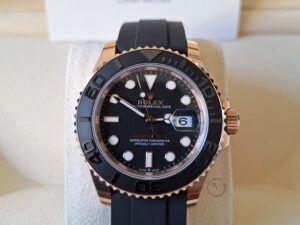 Rolex Yacht-Master 40 Everose Gold 126655 Black Oysterflex Chronologie