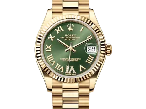 Rolex Datejust 31 Yellow Gold 278278 Green VI Roman President Chronologie