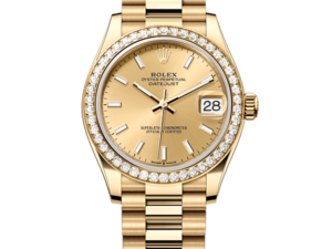 Rolex Datejust 31 Yellow Gold 278288RBR Champagne Index President Chronologie