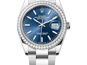 Rolex Datejust 36 Steel & White Gold 126284RBR Bright Blue Index Oyster Chronologie