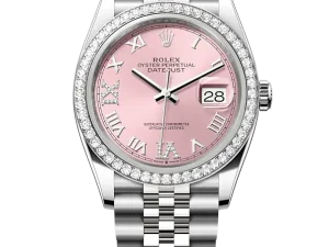 Rolex Datejust 36 Steel & White Gold 126284RBR Pink VI IX Roman Jubilee Chronologie