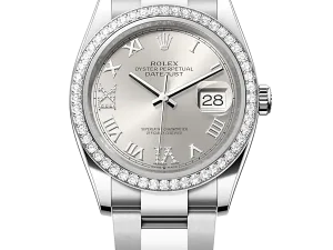 Rolex Datejust 36 Steel & White Gold 126284RBR Silver VI IX Roman Oyster Chronologie