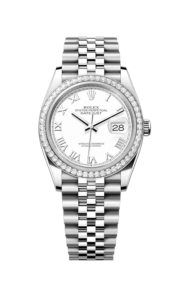 Rolex Datejust 36 Steel & White Gold 126284RBR White VI IX Roman Jubilee Chronologie Rolex Datejust 36 Steel & White Gold 126284RBR White VI IX Roman Jubilee Chronologie
