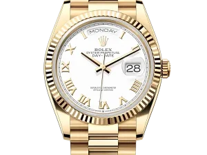 Rolex Day-Date 36 Yellow Gold 128238 White Roman President Chronologie