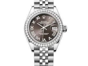 Rolex Lady Datejust 28 Steel 279384RBR Dark Grey Roman Jubilee Chronologie