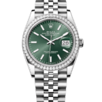 Rolex Datejust 36 Steel & White Gold 126284RBR Mint Green Diamond Jubilee Chronologie