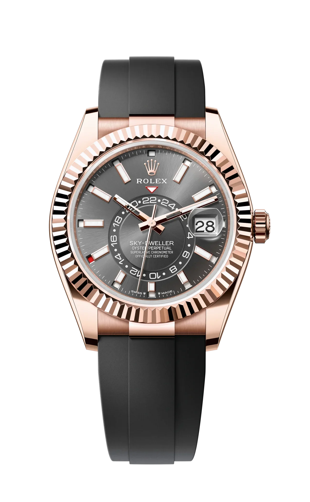 Rolex Sky Dweller Rose Gold 336235 Slate Oysterflex Chronologie