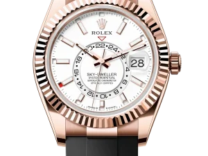 Rolex Sky-Dweller Rose Gold 336235 White Oysterflex Chronologie