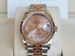 Rolex Datejust 36 Steel & Rose Gold 126231 Rose VI IX Roman Jubilee Chronologie 1